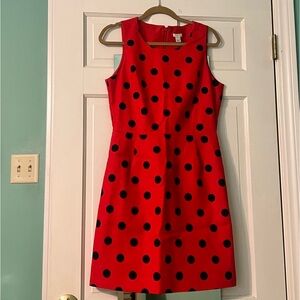 J Crew red polka dot dress size 8